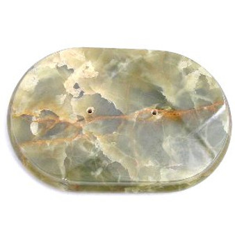 GREEN ONYX DOME BASE 207 x 132mm OVAL