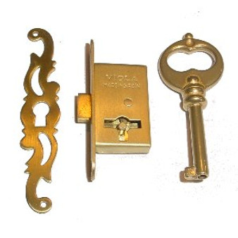 CABINET LOCK, ESCUTCHEON & KEY, RIGHT HAND: