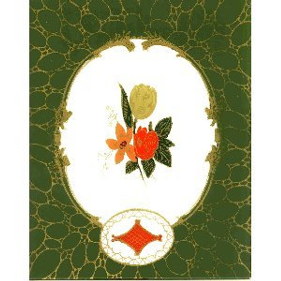 TULIPS, PATTERN W5: 8 3/4inch x 11inch GREEN