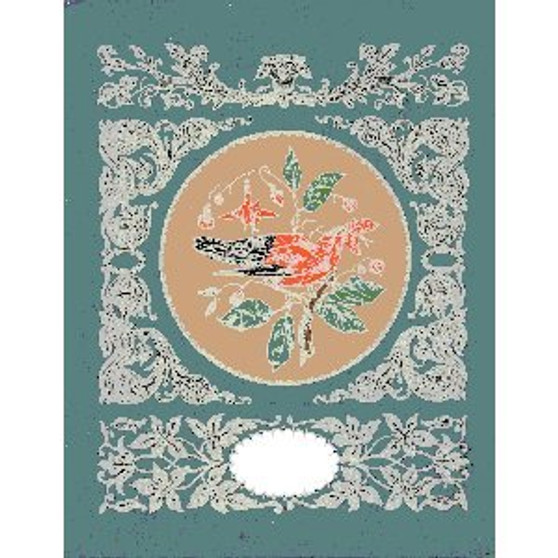 BIRDS, PATTERN W3: 8inch x 10inch GREEN