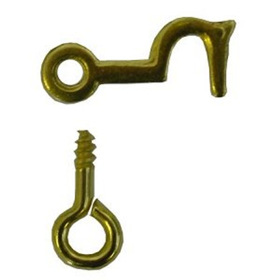 BRASS DOOR HOOK & EYE 1inch RIGHT HANDED