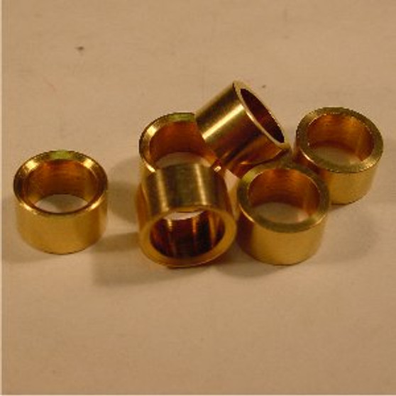 CLOCK BUSHES, BRASS, 10 OF SIZE 8