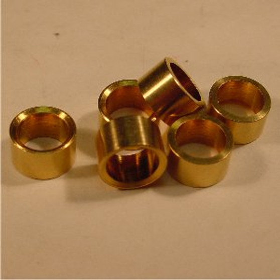 CLOCK BUSHES, BRASS, 10 OF SIZE 12