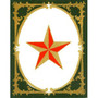 STAR, PATTERN W4: 8 3/4inch x 11inch GREEN