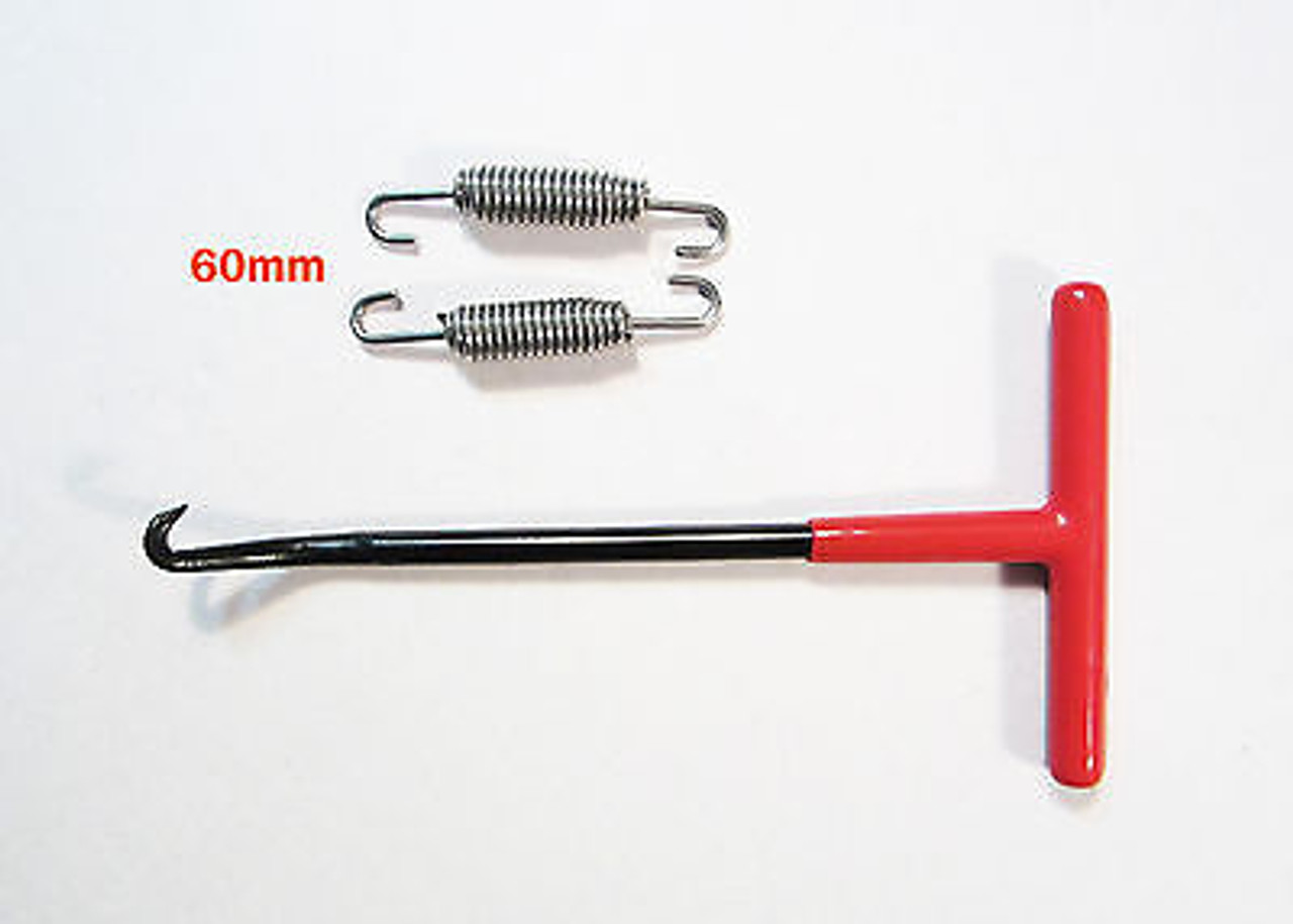 T-handle spring hook puller with STAINLESS STEEL SWIVEL EXHAUST SPRINGS  60MM - Damineding Moto