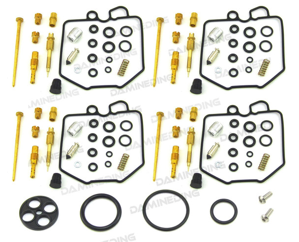 4X CARB REBUILD KIT w/plug 82 CB750K plus 1 Fuel Petcock Repair Kit