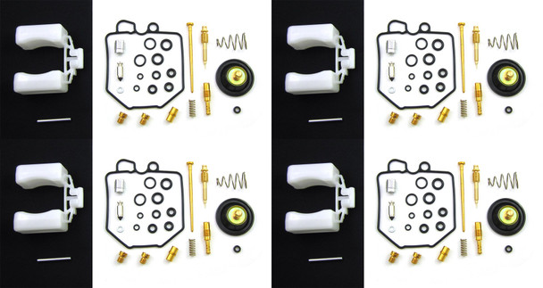 4 X  80-81 Honda CB750F Carb Rebuild Repair Kit & Float & Air Cut Off Valve Set