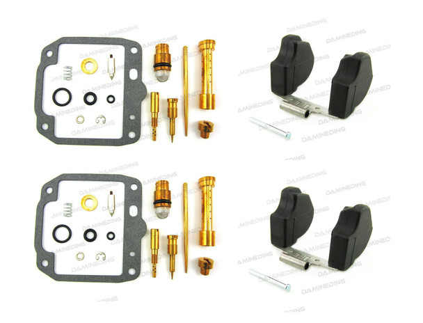 Set of 2 Carburetor Rebuild Carb Repair Kit GSX 250 E 1980 1982 +2 floats