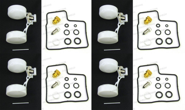 Deluxe 4X Carburetor Carb Rebuild Kit Honda VT700 VT750 VT1100 Shadow Float