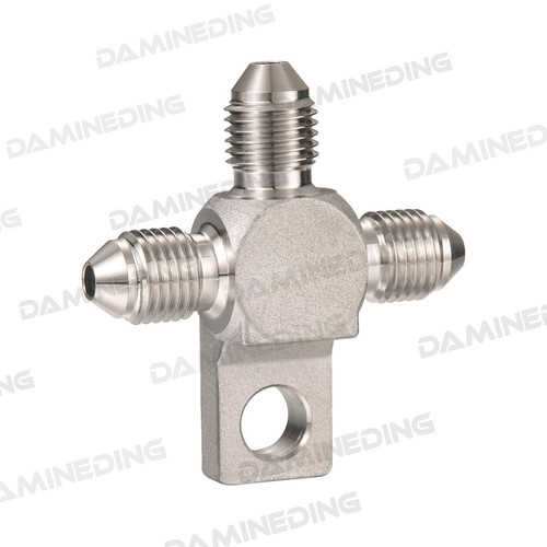 Stainless Steel 3AN Male Brake Line Tee Block Fitting Adapter with ...