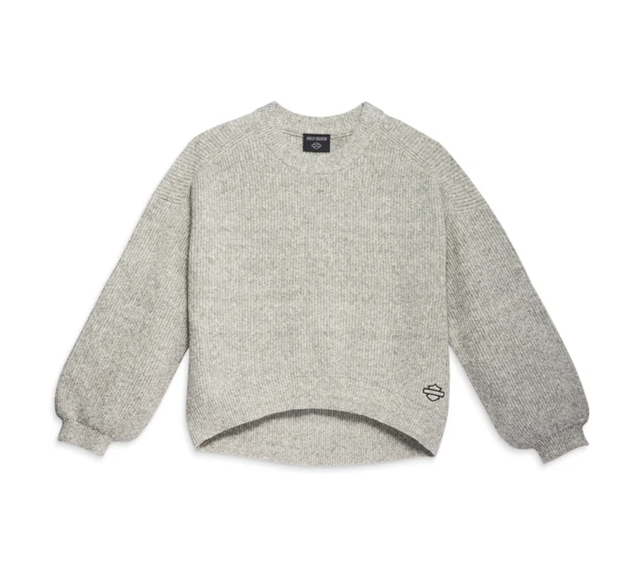 Women's Pointelle Cable Knit Jumper in Light Grey Marl