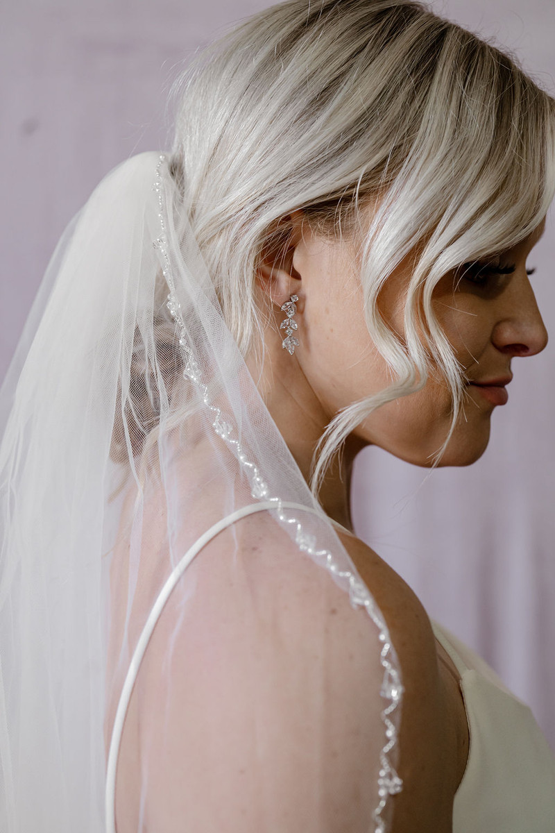 Beaded Pearl Edge Cathedral Length Veil