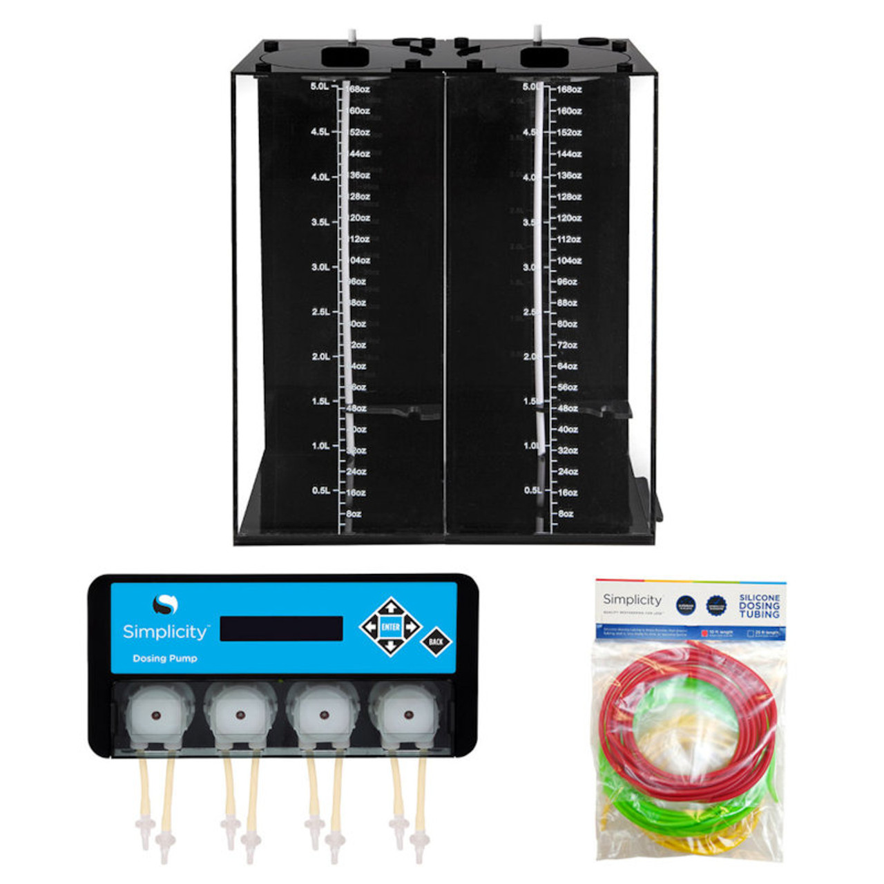 Simplicity 4-Head Dosing Pump + 5L Modular Dosing Container (2x