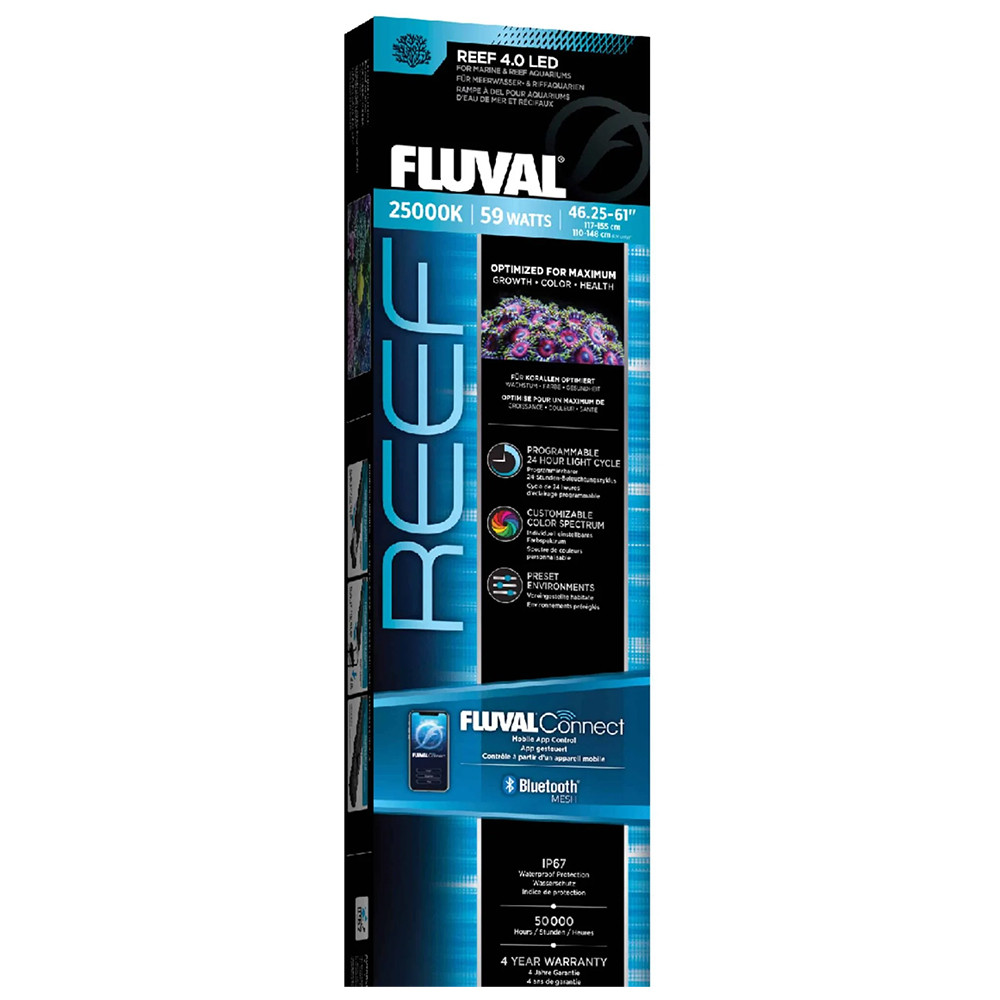 Fluval Reef 4.0 LED Fixture, 59W, 46.25-61″ - AquaCave.com | AquaCave