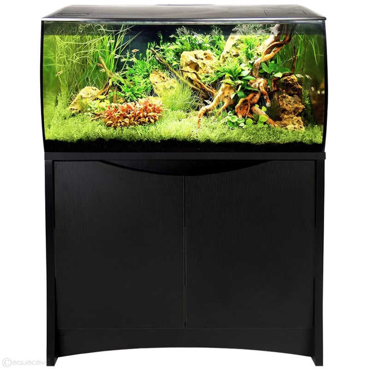 Complete Fluval Aquarium Kit w/Stand Saltwater Flex 32.5 Gallon - Black 