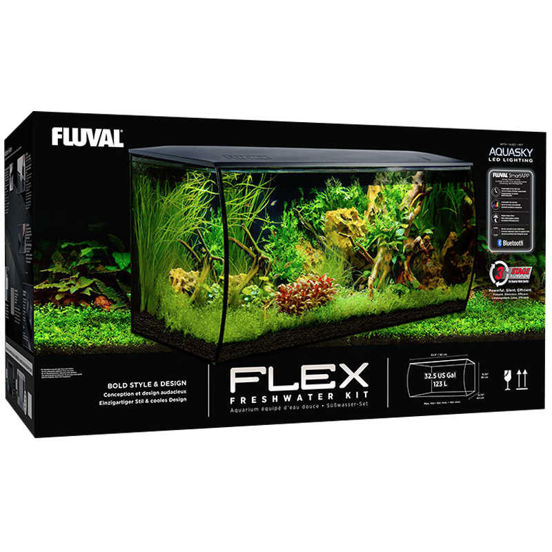 Fluval Flex 32 Gal. Full Kit w/Stand - Black - AquaCave.com | AquaCave