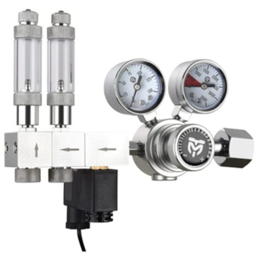 YCA Dual CO2 Regulator with Solenoid Valve