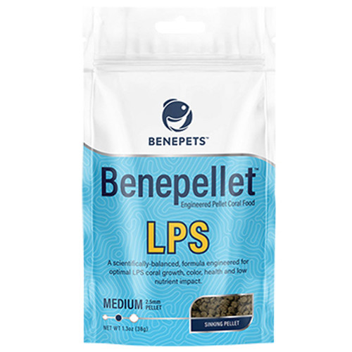 Benepets Benepellet LPS Probiotic Coral & Fish Food - Medium 1.3 oz Pouch, 2.5mm