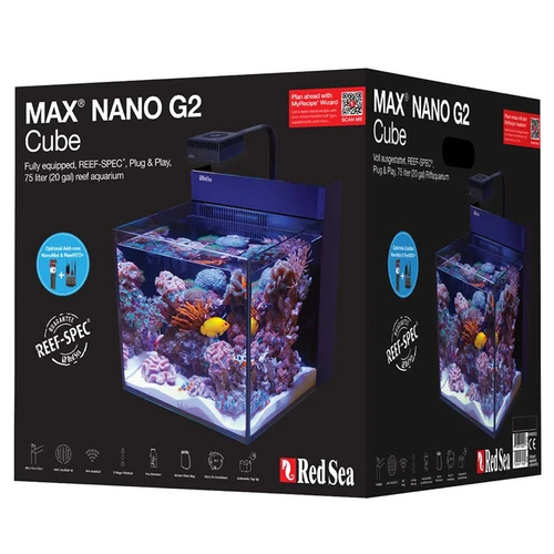 Red Sea Max Nano Cube G2 Aquarium with ReefLED G2 60 - Inc White Cabinet
