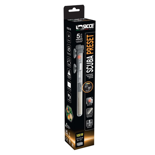 Sicce SCUBA Preset 100 - Submersible Heater - 100 Watt