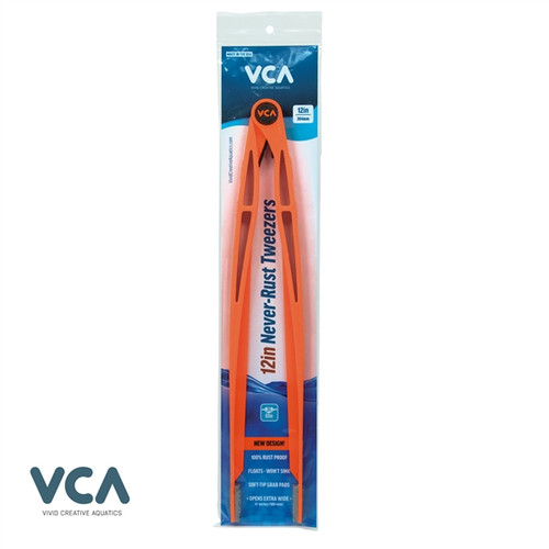 VCA 12" Never-Rust Aquarium Tweezers UV - ORANGE (2nd Gen)