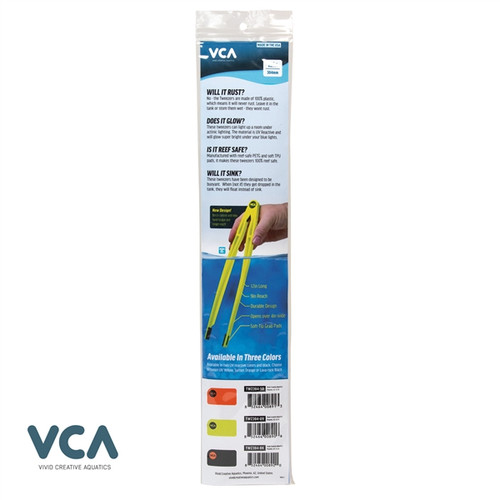 VCA 12" Never-Rust Aquarium Tweezers UV - ORANGE (2nd Gen)