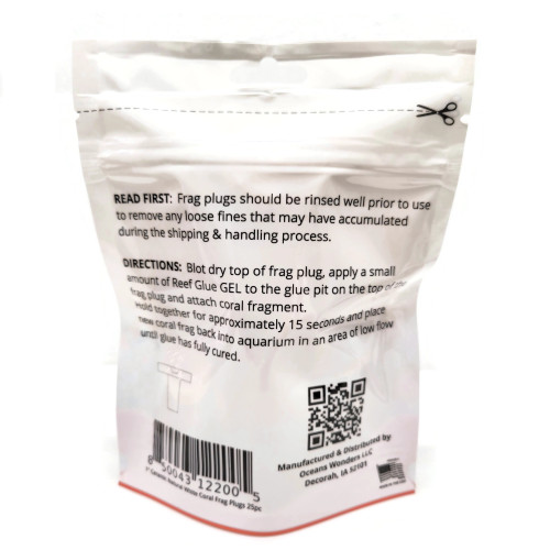 Ocean Wonders NextGen 1" Ceramic Natural White Coral Frag Plugs 25 pc