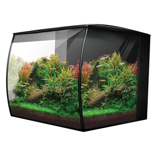 Fluval Flex 2.0 15 gal Aquarium, Black Full Kit w/ Black Stand
