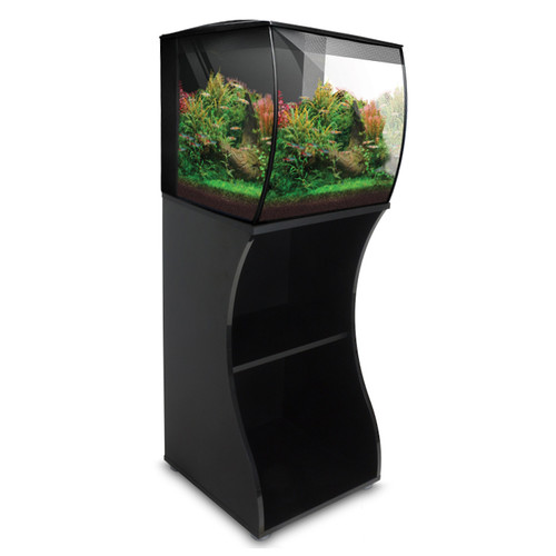Fluval Flex 2.0 15 gal Aquarium, Black Full Kit w/ Black Stand