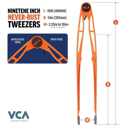 VCA 19" Never-Rust Tweezers - Lava Rock Black (2nd Gen)
