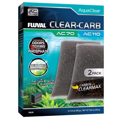 Fluval Clear-Carb for AC70/AC110 Power Filter, 10.8 oz / 310 g, 2-Pack
