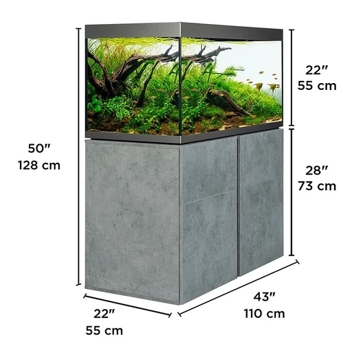 Fluval Siena Aquarium Set, 88 US Gal - Gray