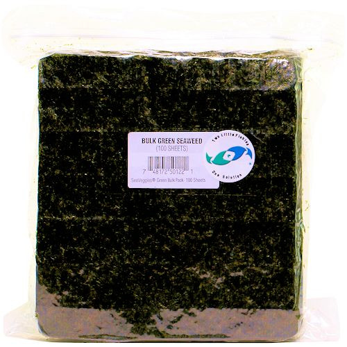 Sea Veggies GREEN Seaweed, BULK 100 sheets. by Two Little Fishes