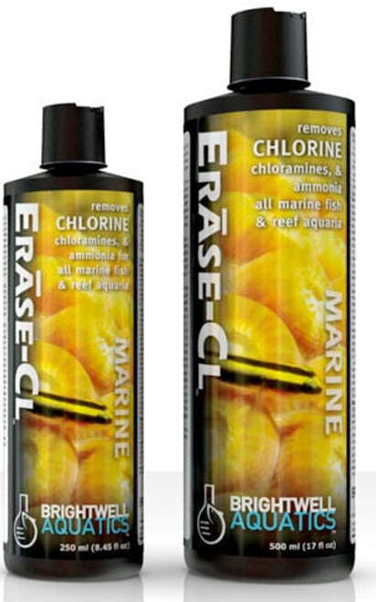 Brightwell Aquatics Erase-Cl Chloramine, Chlorine, and Ammonia Remover, 2 Liters / 67.6 oz.