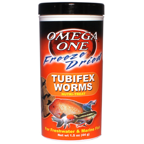 Omega One Freeze Dried Tubifex Worms, 1.5 oz.