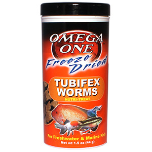 Omega One Freeze Dried Tubifex Worms, 1.5 oz.