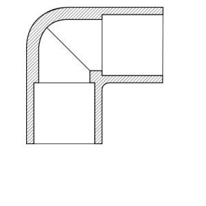 0.5" PVC Elbow SLIP x SLIP, 90 degree