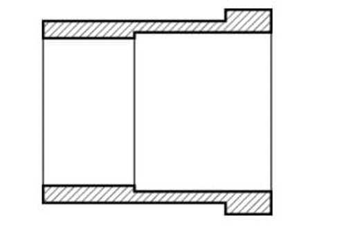 PVC Reducer Bushing, 0.75" Spig x 0.5" Slip