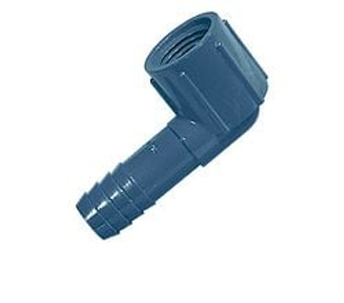 Hose Barb Fitting 90 deg. Elbow, 0.5" FPT x 0.75" Insert