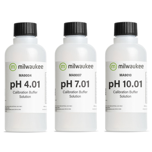 pH Calibration Solution Combo: 1 x pH 4.01Buffer Solution 220 ml 1 x pH 7.01Buffer Solution 220 ml 1 x pH 10.01Buffer Solution 220 ml