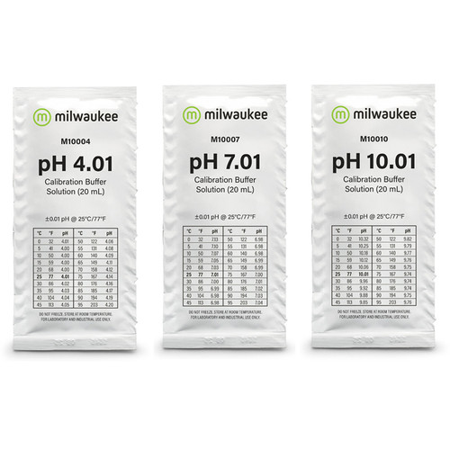 pH Calibration Solution Combo: 1 x PH 4.01 buffer solution, 1x20ml sachet 1 x PH 7.01 buffer solution, 1x20ml sachet 1 x PH 10.01 buffer solution, 1x20ml sachet