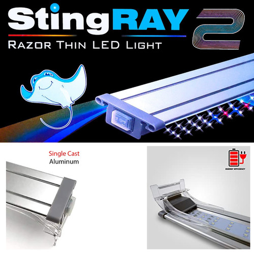 Finnex StingRAY 2 - 16" LED Aquarium Light - Silver