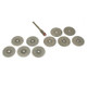 1" Diamond Coated Cutting Wheel Set, 10 Pcs.