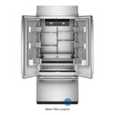 Kitchenaid® 20.8 Cu. Ft. 36" Built-In French Door Bottom Mount Refrigerator with Platinum Interior KBFN536SPS