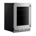 Kitchenaid® 24" Undercounter Refrigerator with Glass Door and Shelves with Metallic Accents KURL524SPS