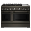 Kitchenaid® 48-Inch 6 Burner Commercial-Style Dual Fuel Range with Griddle KFDD948SBE