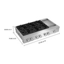 KitchenAid® 48-inch 6-Burner Gas Commercial-Style Rangetop with Griddle KCGK948TSS
