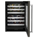 Kitchenaid® 24 Undercounter Wine Cellar with Glass Door and Metal-Front Racks KUWR314KBS