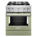 KitchenAid® 30'' Smart Commercial-Style Dual Fuel Range with 4 Burners KFDC500JAV