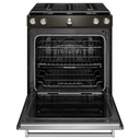 Kitchenaid® 30-Inch 5-Burner Gas Slide-In Convection Range KSGG700EBS